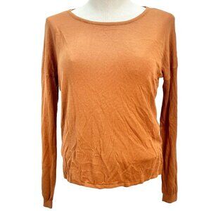 Vero Moda XS Long Sleeve Knit Top In Burnt Orange With Back Keyhole Detail